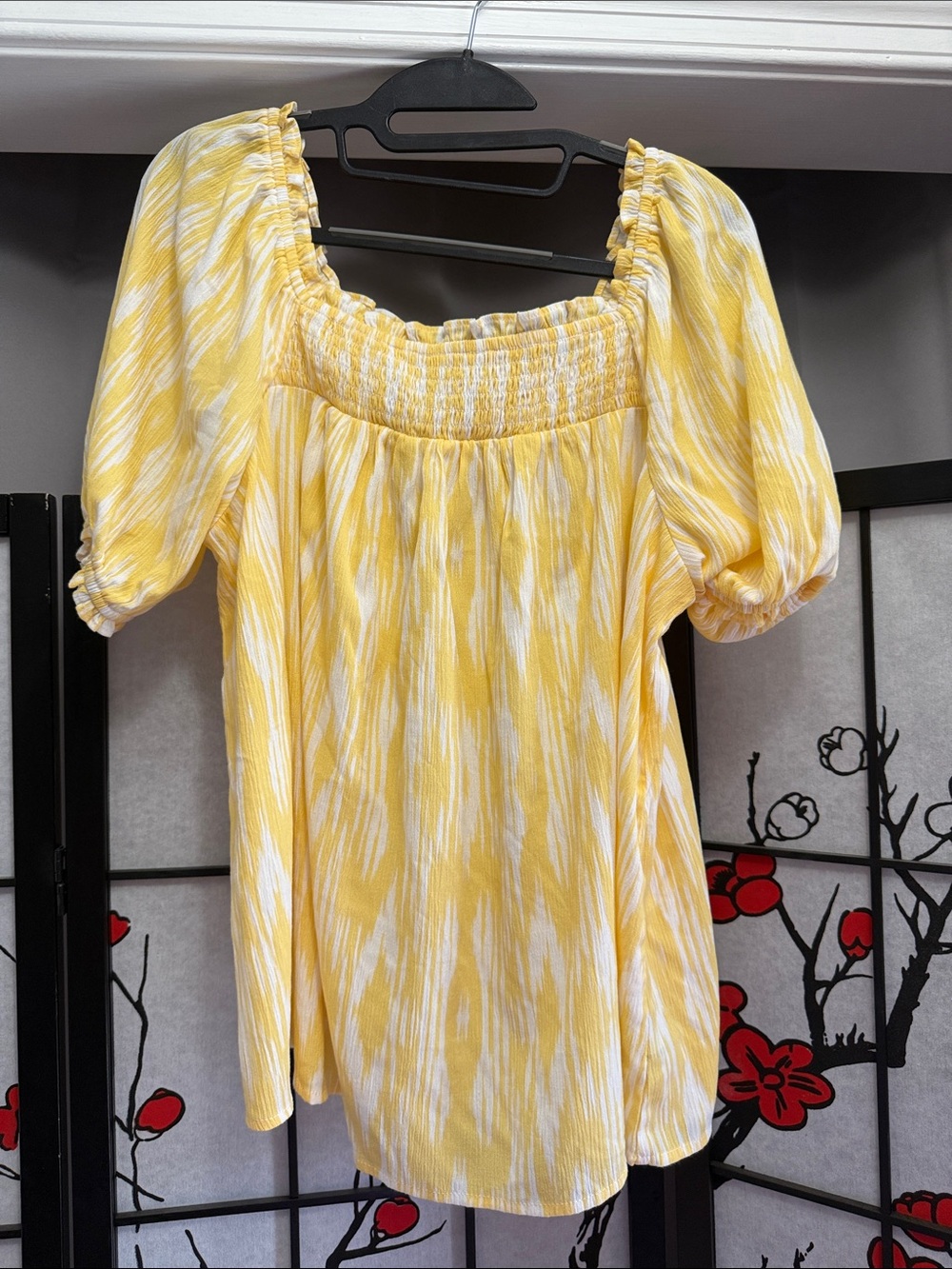 torrid Smocked Square Neck Puff Sleeve Top 0